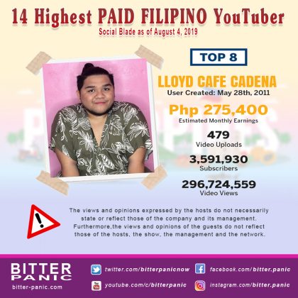 14 Highest PAID FILIPINO YouTuber - Lloyd Cafe Cadena